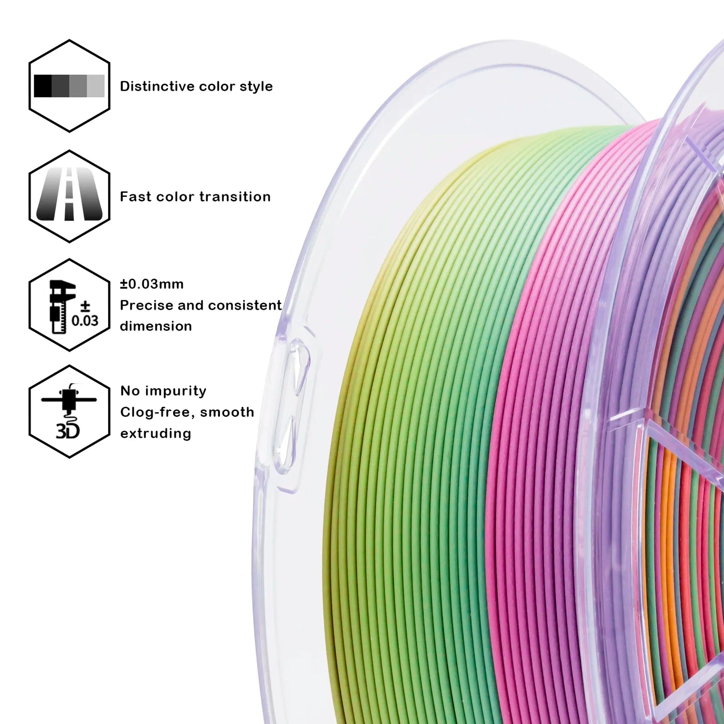 Gradient PLA Matte - Rainbow Blaze