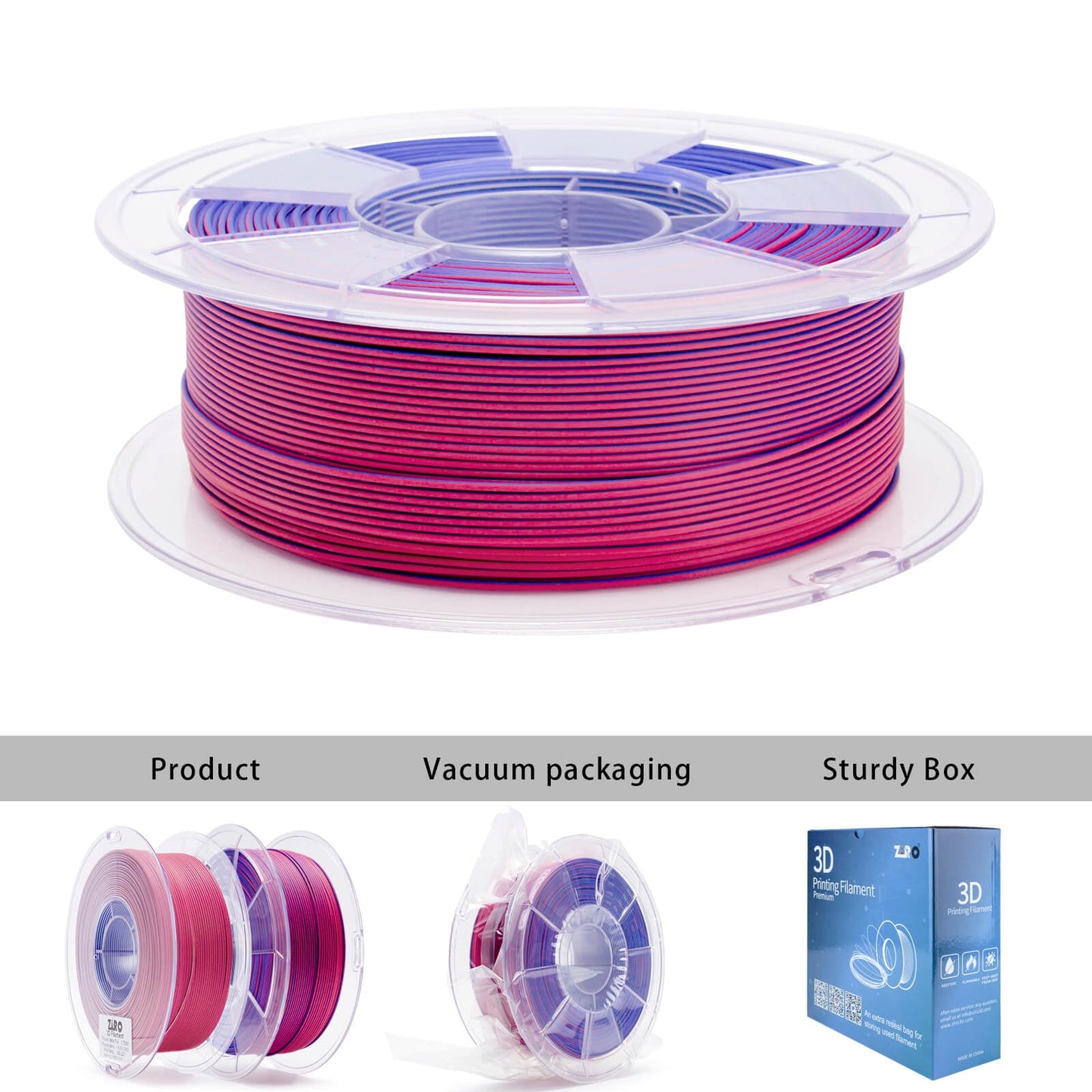 ZIRO Tri Color PLA Matte - Frosted Berry
